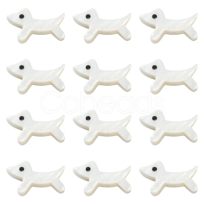 10Pcs Puppy Natural Freshwater Shell Beads SHEL-CJ0001-28-1