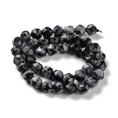 Natural Snowflake Obsidian Beads Strands G-NH0021-A09-02-1