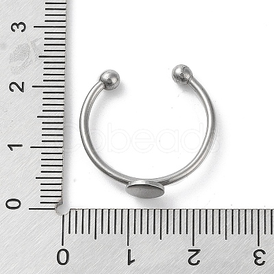 Non-Tarnish Adjustable 304 Stainless Steel Finger Rings Components STAS-K278-04A-P-1