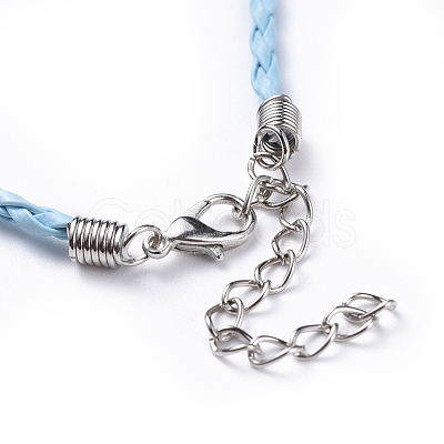 Trendy Braided Imitation Leather Necklace Making NJEW-S105-010-1