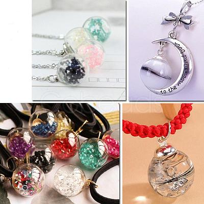 Glass Bottle Pendants GLAA-K056-10D-G-1