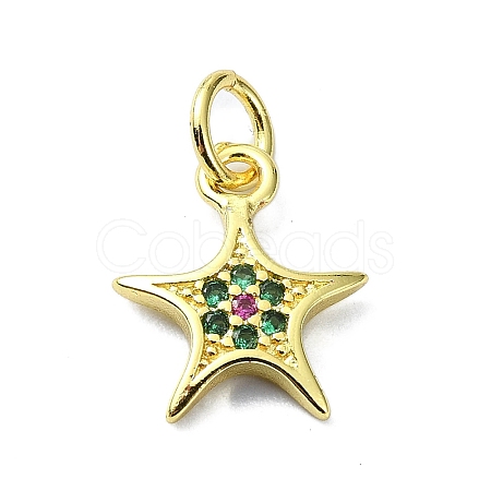 Brass Micro Pave Colorful Cubic Zirconia Pendants KK-H475-19G-05-1