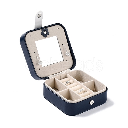 PU Imitation Leather Jewelry Organizer Box CON-P016-A02-1