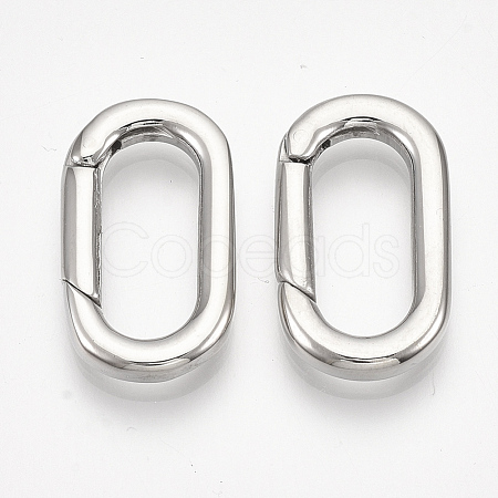 Non-Tarnish 304 Stainless Steel Spring Gate Rings STAS-S079-89-1