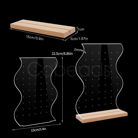 Clear Acrylic Earring Jewelry Display Stands PW-WG38568-09-1