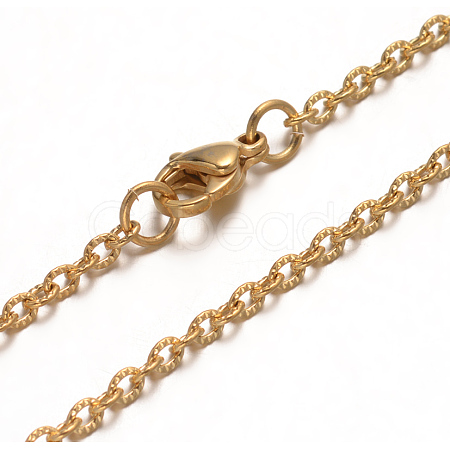 304 Stainless Steel Cable Chain Necklaces X-NJEW-L398-01G-1