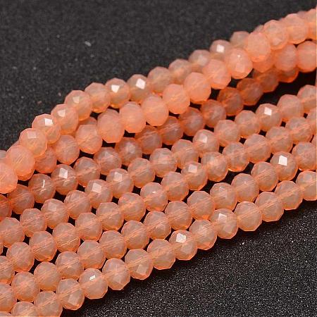 Faceted Rondelle Glass Beads Strands X-GLAA-I033-6mm-18-1