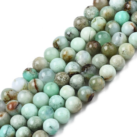 Natural Chrysoprase Beads Strands G-S333-6mm-016-1