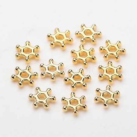 ABS Electroplated Snowflake Plastic Spacer Beads X-KY-I002-02A-1