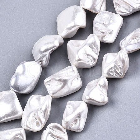 Electroplated Natural Freshwater Shell Beads Strands X-SHEL-R113-01F-1