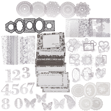 Black & White Lace DIY Scrapbooking Kits STIC-WH0024-01-1