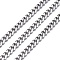 Tarnish Resistant 304 Stainless Steel Twisted Chains, Curb Chain, Diamond Cut Chains, Unwelded, Stainless Steel Color, 4x3x0.8mm