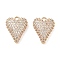 Brass Micro Pave Clear Cubic Zirconia Pendants, Heart, Real 18K Gold Plated, 12.5x10x3.5mm, Hole: 1.3mm