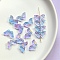 Gold Foil Handmade Lampwork Beads, Butterfly, Cornflower Blue, 15x8mm