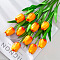 Plastic Artificial  Flower,  For DIY Wedding Bouquet, Party Home Decoration, Tulip, Orange, 330x60mm, 10pcs/set