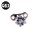 G23 Titanium Cubic Zirconia Dermal Anchor Base/Top for Women Men, Star, Stainless Steel Color, 4mm, Pin: 1.2mm