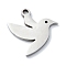 Non-Tarnish 304 Stainless Steel Charms, Laser Cut, Bird Charms, Stainless Steel Color, 13.5x14x1mm, Hole: 1.4mm