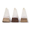 Resin & Wood Pendants, Triangle Charms, White, 28.5x14x3.5mm, Hole: 1.6mm