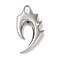 Alloy Pendant, with Rhinestones, Platinum, 42.5x22.5x6mm, Hole: 6x3.5mm