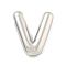 Rack Plating Brass Pendants, Long-Lasting Plated, Lead Free & Cadmium Free, Letter Charm, Letter V, 21x19x5mm, Hole: 3x1.5mm