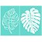 Self-Adhesive Silk Screen Printing Stencil, for Painting on Wood, DIY Decoration T-Shirt Fabric, Monstera Leaf, Sky Blue, 19.5x14cm