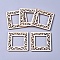 Poplar Wood Linking Rings, Laser Cut Wood Shapes, Square, Floral White, 49x49x2.5mm, Inner Diameter: 27x27mm