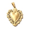 PVD Vacuum Plating 304 Stainless Steel Pendants, Heart Charms, Golden, 40x31x3mm, Hole: 9x5mm