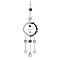 Yin-yang Glass Pendant Decorations, Natural Howlite and Natural Black Onyx Beads, with Eco-Friendly Copper Wire, Golden, 326mm