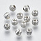 Tibetan Style Alloy Beads, Round, Cadmium Free & Lead Free, Silver, 4x3mm, Hole: 1.2mm, about 223pcs/36g