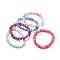 Natural Chalcedony Stretch Bracelet for Women Men Gift, Mixed Color, Inner Diameter: 2-1/8 inch(5.5cm), Beads: 8mm