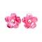 Acrylic Cabochons, Flower, Hot Pink, 42x43.5x12mm