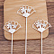 Iron Hair Stick Findings, with Alloy Findings, Fan, Silver, 145x43x16mm