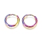 304 Stainless Steel Huggie Hoop Earrings, with 316 Surgical Stainless Steel Pin, Ion Plating(IP), Ring, Rainbow Color, 16x2mm, 12 Gauge, Pin: 0.9mm