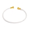 Braided Carbon Steel Wire Bracelet Making, with Golden Plated Brass End Caps, White, 0.25cm, Inner Diameter: 2-3/8 inch(6.1cm)