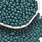 Opaque Colours Glass Seed Beads, Round, Dark Cyan, 4.5x3.5mm, Hole: 1mm, about 4500pcs/pound