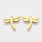 201 Stainless Steel Charms, Laser Cut Pendants, Dragonfly, Golden, 13x16.5x1mm, Hole: 1.2mm