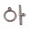 Tibetan Style Alloy Toggle Clasps, Lead Free and Cadmium Free, Ring, Antique Silver, Ring: 15.5mm in diameter, 20mm long, Bar: 27.5mm long, hole: 2mm