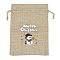 Christmas Printed Burlap Packing Pouches Drawstring Bags, Rectangle, Tan, Snowman, 18x13x0.01cm