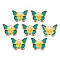 Rack Plating Alloy Enamel Pendants, Cadmium Free & Nickel Free & Lead Free, Butterfly, Teal, 15x20x3mm, Hole: 1.6mm