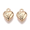 Rack Plating Alloy Pendants, Heart Charms, Golden, 12x9.5x4.5mm, Hole: 1.6mm