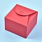 Foldable Kraft Paper Box, Gift Packing Box, Bakery Cake Cupcake Box Container, Square, Unfold: 19x21x0.08cm, Finished Product: 10.5x10.5x5.5cm