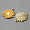 Light Gold Plated Alloy Enamel Pendants ENAM-WH0001-36LG-02-2