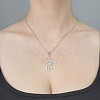 201 Stainless Steel Hollow Eye Pendant Necklace NJEW-OY001-84-2