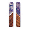 Transparent Resin & Walnut Wood Big Pendants RESI-ZX017-43-3