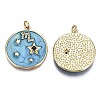 Brass Micro Pave Clear Cubic Zirconia Pendants ZIRC-S067-016-NR-3