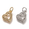 Brass Micro Pave Clear Cubic Zirconia Charms ZIRC-B002-60-1