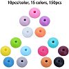 CHGCRAFT 150Pcs 15 Style Food Grade Eco-Friendly Silicone Abacus Beads SIL-CA0001-24-2