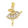 Rack Plating Brass Micro Pave Cubic Zirconia Pendants KK-G513-94G-2