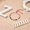 Natural & Synthetic Gemstone Round Beaded Bracelets BJEW-JB08716-01-2