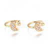 Golden Plated Brass Micro Pave Cubic Zirconia Cuff Earrings EJEW-L244-42G-1